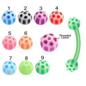 Bio Flex Eyebrow Banana With  Volleyball Pattern UV Balls