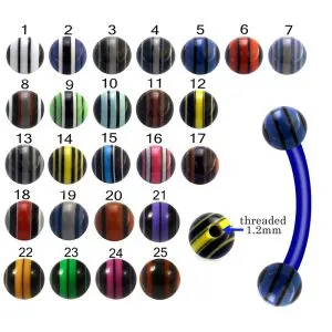 Bio Flex Eyebrow Banana With Multi Stripe UV Balls