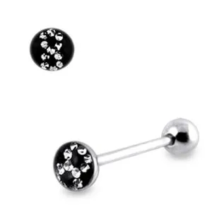Jeweled Epoxy covered Tongue Barbell