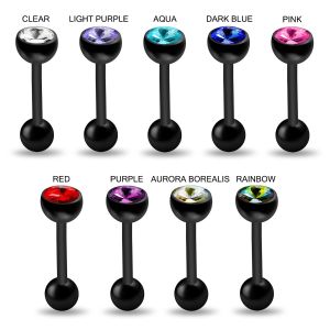 Black line BioFlex jeweled Stright Barbell