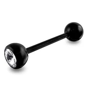 Black line BioFlex jeweled Stright Barbell