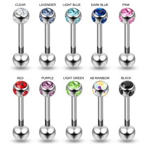 Multi Stones Ball Tongue Barbell