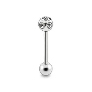 Multi Stones Ball Tongue Barbell