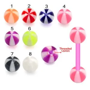 UV Color Barbells with Candy Stripes UV Balls