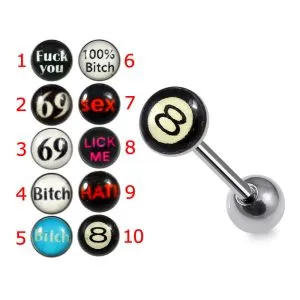 316L Surgical Steel Word Written Logo Balls
