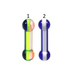 UV-Acrylic Triple Line Heavy Gauge Straight Barbell Piercing