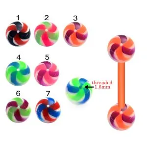 Bio Flex Tongue Barbell With Spacer Beach UV Balls