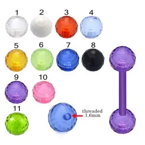 Bio Flex Tongue Barbell With Disco UV Balls