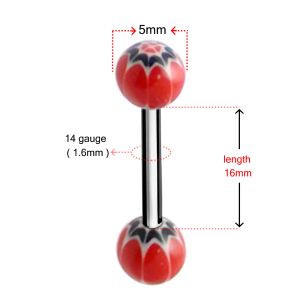 Tongue Bar with Fancy UV Balls 