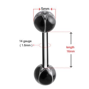 Straight Bar with Black Star UV Balls