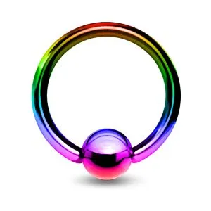 Surgical Steel Anodised BCR Ring