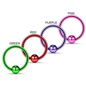 Surgical steel Anodized BCR ring