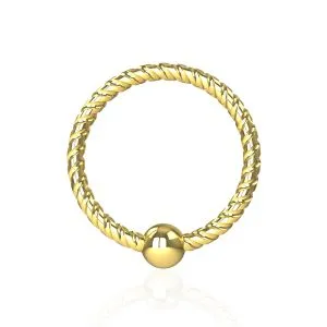 Flexible Gold PVD Surgical Steel Twisted BCR Fake Septum Piercing