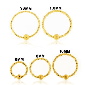 Flexible Gold PVD Surgical Steel Twisted BCR Fake Septum Piercing