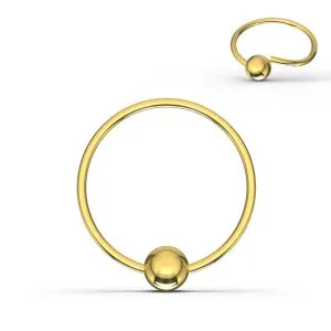Gold PVD Surgical Steel Flexible BCR Piercing
