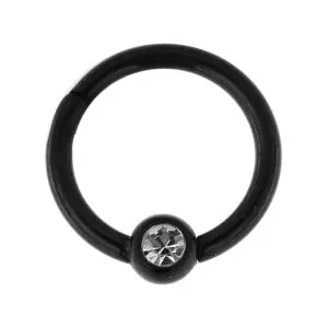 Surgical Steel BCR Clicker with CZ Stone Piercing Ring