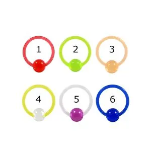 Heavy Gauge UV-Acrylic 18Gauge Captive Bead Ring 