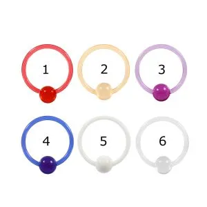 UV-Acrylic Heavy Gauge 10G Captive Bead Ring