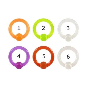 10G Heavy Gauge UV-Acrylic Captive Bead ring