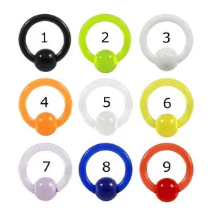 Heavy Gauge 10G UV-Acrylic Captive Bead ring 