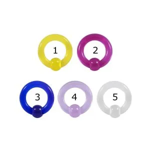 Heavy Gauge UV-Acrylic 8G Captive Bead ring 