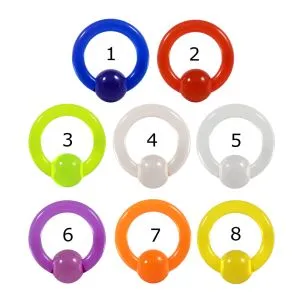 Heavy Gauge UV-Acrylic 8G Captive Bead ring