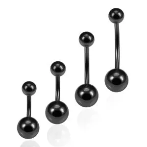 Surgical Steel Black Anodized 16G Belly Banana with Ball