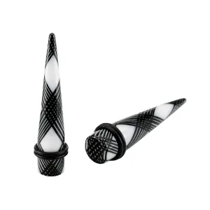 Black Cross Stripes Straight Ear Expander