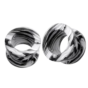 Black Painted Screw Fit Flesh Tunnel