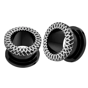 Blackline Laser Cut Ear Flesh Tunnel