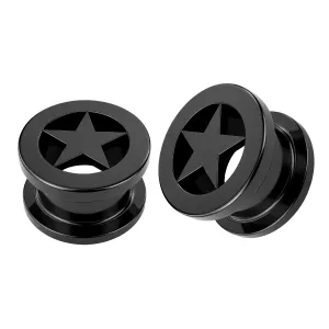 Blackline Screw Fit Star Flesh Tunnel