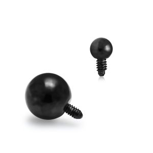 316L Surgical Steel Internal Thread Black PVD Ball Dermal Tops