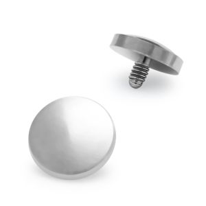 316L Surgical Steel Internally Threaded Flat Disc Dermal Tops