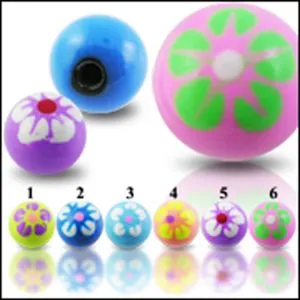 Colorful Mix Flower Hand Painted UV Acrylic Balls