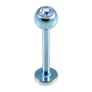 Anodized Labret Piercing with Top Stone Ball 