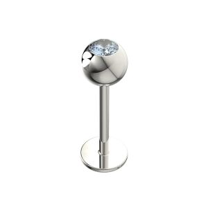 16g Labret With 3mm Jeweled Ball