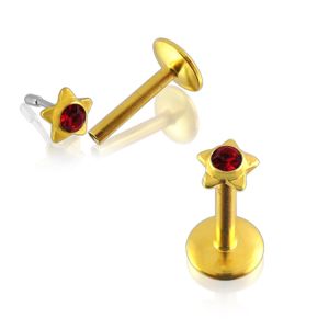 Star Shaped Gold Plated jewelled Madonna Labret