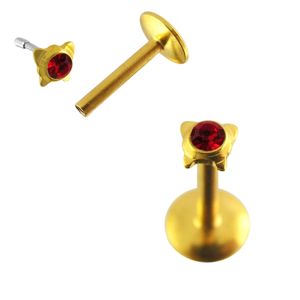 Butterfly Shaped Gold Plated jewelled Madonna Labret 