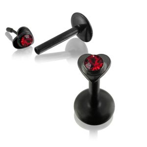 Heart Shaped Blackline jewelled Madonna Labret