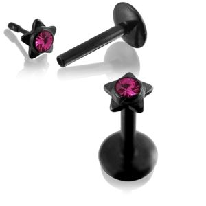 Star Shaped Blackline jewelled Madonna Labret
