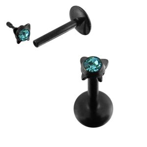 Butterfly Shaped Blackline jewelled Madonna Labret