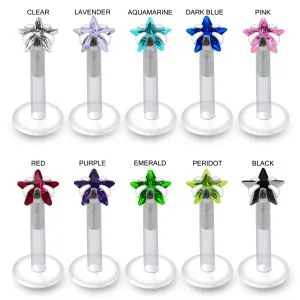BioFlex Labret with Star Jeweled Threadless pin top