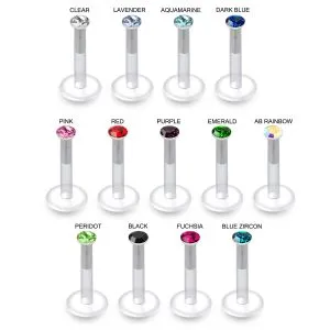 Bio Flex Labret with 2mm Round Jeweled Threadless pin top