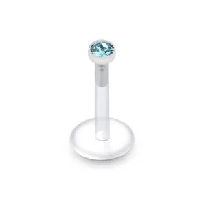 Bio Flex Labret with CZ Jeweled Threadless pin top