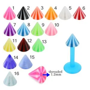 Bio Flex Labret With Multi Stripes and Color UV Cone