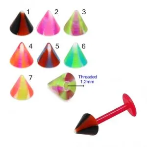 Bio Flex Labret With Colorful Stripes UV Cone