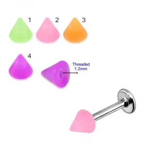 SS Labret with UV Fancy Faded Color Cone
