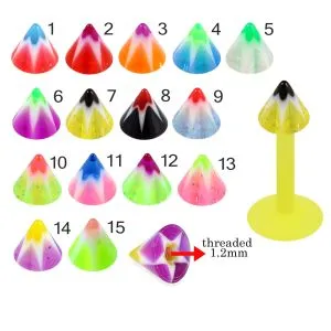 Bio Flex Labret With Colorful Multi Star UV Cone
