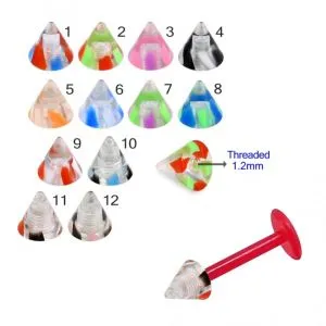 Bio Flex Labret With Double Tone Transparent UV Cone