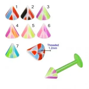 UV Bio Flex Lip Labret With Mix Color Multi Layer Triangle UV Cone